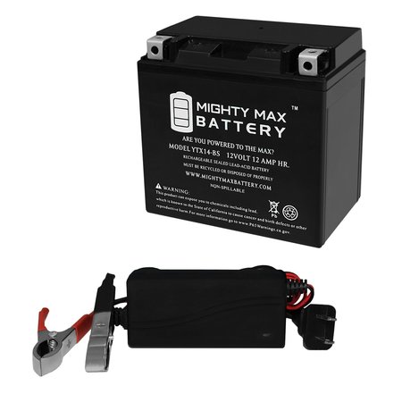 Mighty Max Battery YTX14-BS Replaces Kawasaki ZX1400C Ninja ZX-14 